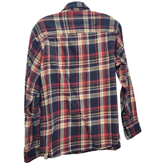 Red Head Mens Medium 100% Cotton Plaid Long Sleeve Button Up Shirt w Pockets - Picture 3 of 4